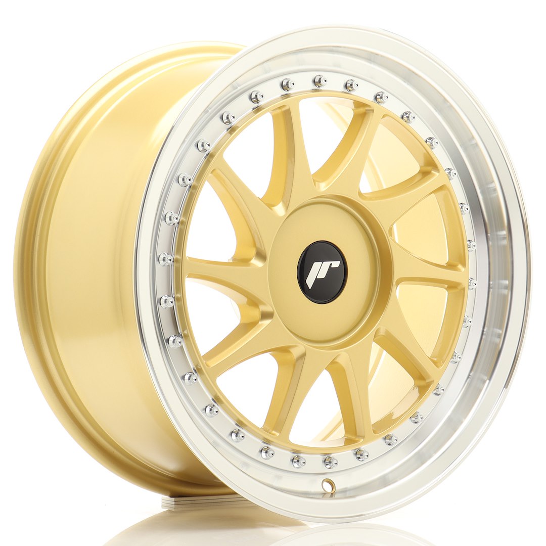 JR Wheels JR261780XX2072GDL1 - JR26 17x8 ET20-35 BLANK Gold w/ Machined Lip