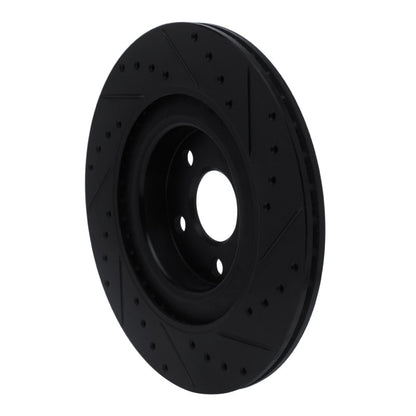 R1 Concepts R1 16-26 Volvo V90 Rear Left Drilled & Slotted Black Brake Rotor