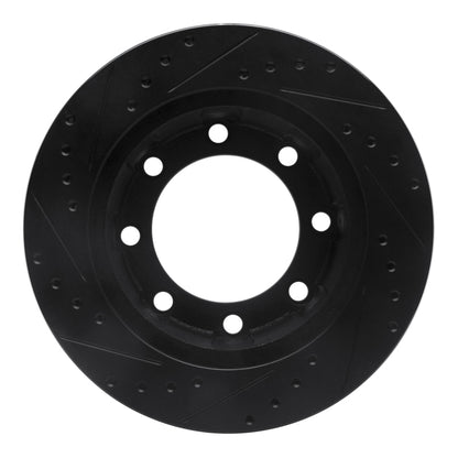 R1 Concepts R1 76-79 Ford F-250 4WD (Excl Super Duty) Front Right Drilled & Slotted Black Brake Rotor