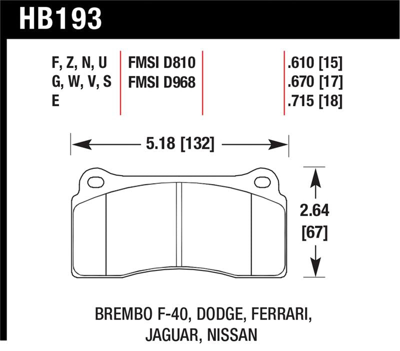 Hawk Performance Hawk 09-11 Nissan GT-R HP+ Street Rear Brake Pads