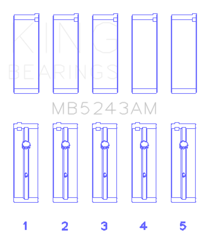 King Engine Bearings Nissan SR20DE (Size 1.0mm) Performance Main Bearing Set