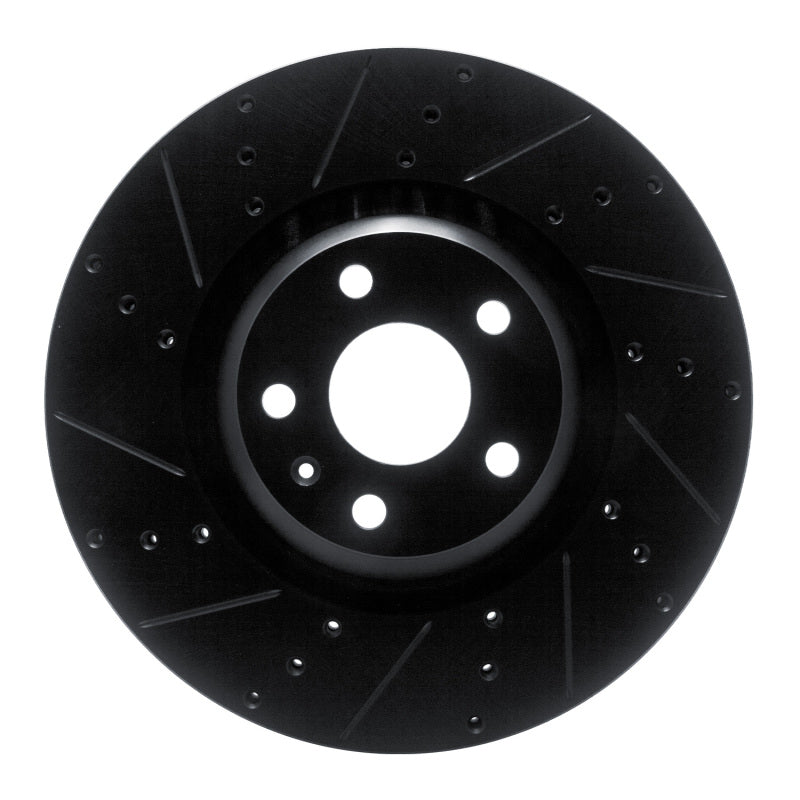 R1 Concepts R1 12-15 Audi TTS Quattro Front Left Drilled & Slotted Black Brake Rotor