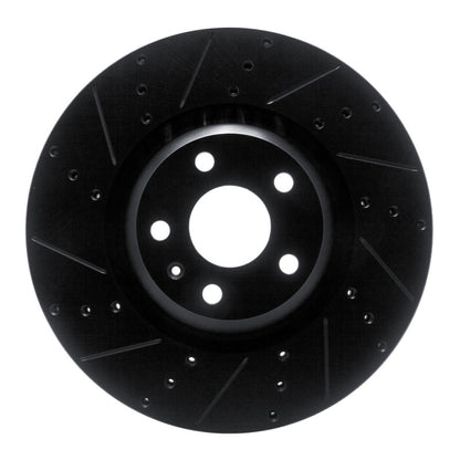R1 Concepts R1 12-15 Audi TTS Quattro Front Left Drilled & Slotted Black Brake Rotor