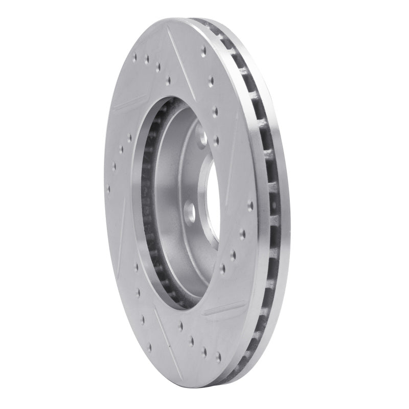 R1 Concepts R1 94-04 Ford Mustang Front Left Drilled & Slotted Silver Brake Rotor