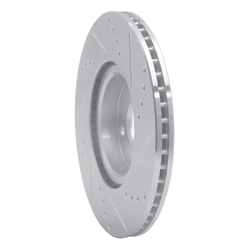R1 Concepts R1 2016-2025 Fiat 124 Spider Front Left Drilled & Slotted Silver Brake Rotor