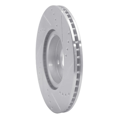 R1 Concepts R1 2016-2025 Fiat 124 Spider Front Left Drilled & Slotted Silver Brake Rotor