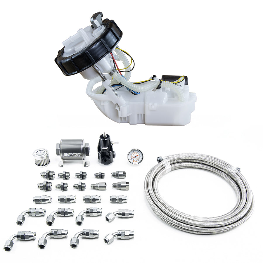 DEATSCHWERKS 9-401-608-7040 DW400 PUMP MODULE + RETURN KIT SS PTFE FOR 7TH GEN 2001-05 HONDA CIVIC/ACURA RSX