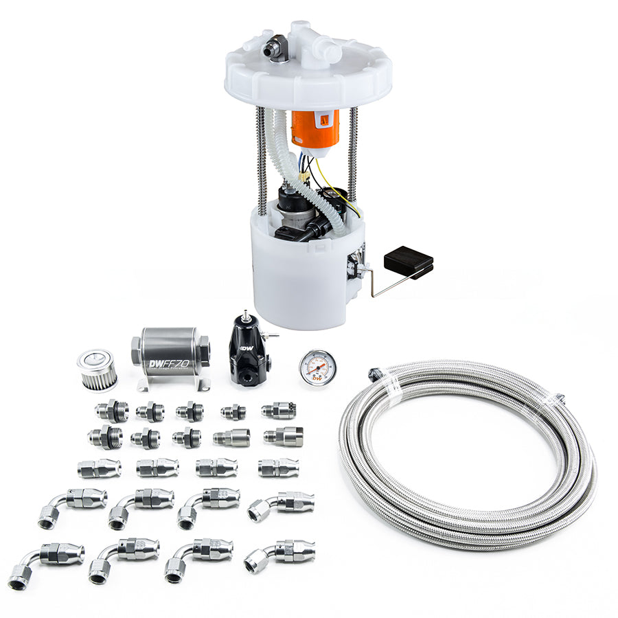 DEATSCHWERKS 9-401-608-7041 DW400 PUMP MODULE + RETURN KIT SS PTFE FOR 8TH GEN 2006-11 HONDA CIVIC SI K20