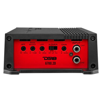 DS18 2-Channel Amplifier 1 x 360/4ohm Bridge 2x 180/2ohm 2x 100/4ohm Watts RMS