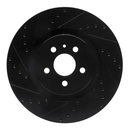R1 Concepts R1 15-21 Ford Edge Front Left Drilled & Slotted Black Brake Rotor