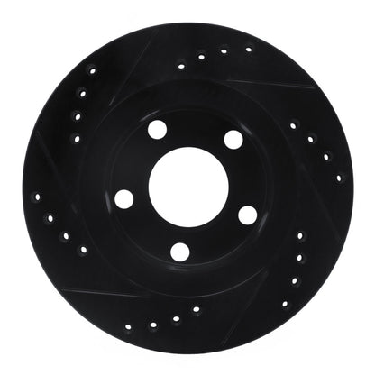 R1 Concepts R1 99-05 Audi A6 Quattro Rear Right Drilled & Slotted Black Brake Rotor