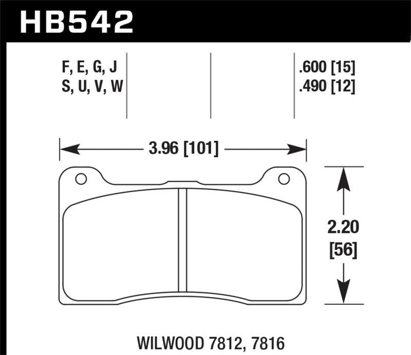 Hawk Performance Hawk Wilwood 7812 HP+ Race Brake Pads