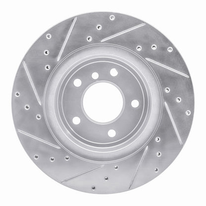 R1 Concepts R1 11-16 BMW Z4 Rear Right Drilled & Slotted Silver Brake Rotor