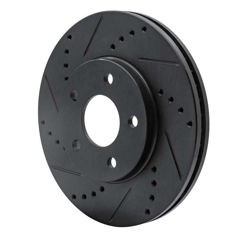 R1 Concepts R1 06-11 Chevrolet HHR Front Left Drilled & Slotted Black Brake Rotor