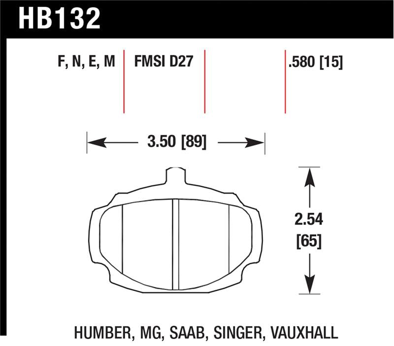 Hawk Performance Hawk 67-80 MGB / 67-74 MGB GT Blue 9012 Race Front Brake Pads