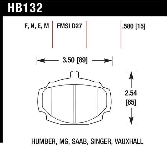 Hawk Performance Hawk 67-80 MGB / 67-74 MGB GT Blue 9012 Race Front Brake Pads