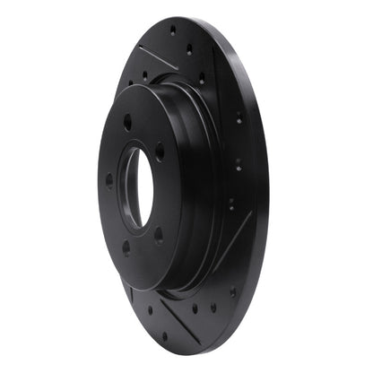 R1 Concepts R1 12-18 Ford Focus Rear Right Drilled & Slotted Black Brake Rotor