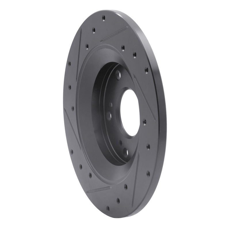 R1 Concepts R1 00-09 Honda S2000 Rear Right Drilled & Slotted Black Brake Rotor