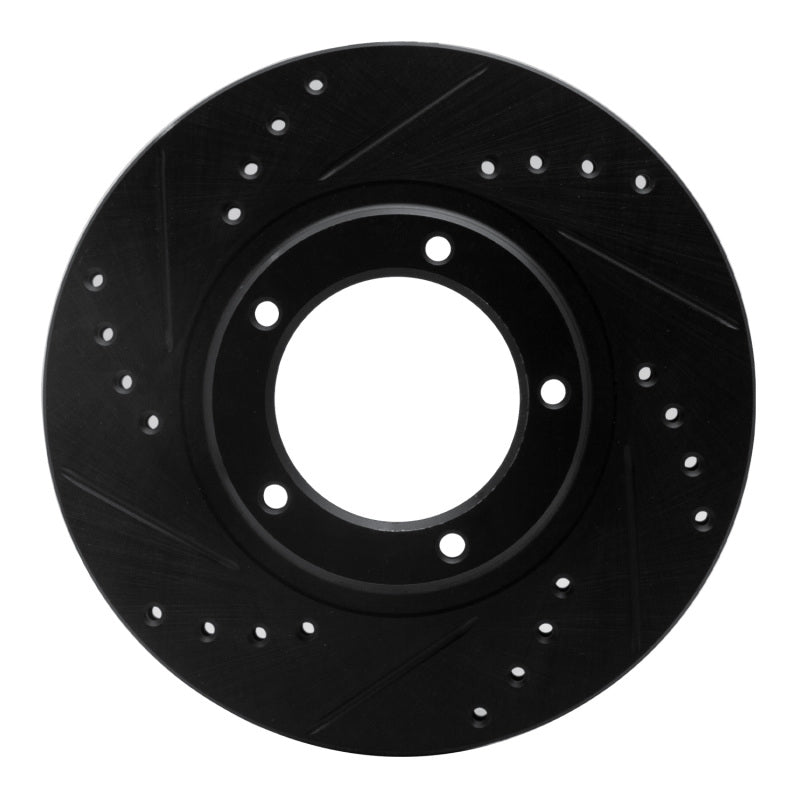 R1 Concepts R1 95-04 Toyota Tacoma Front Left Drilled & Slotted Black Brake Rotor