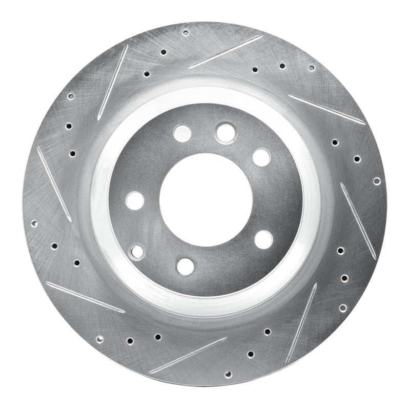 R1 Concepts R1 05-18 Porsche CAYENNE Rear Left Drilled & Slotted Silver Brake Rotor