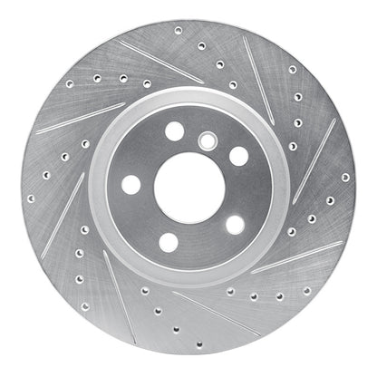 R1 Concepts R1 15-25 BMW X1 (USA/Canada) Front Right Drilled & Slotted Silver Brake Rotor