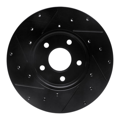 R1 Concepts R1 12-18 Ford C-MAX Front Right Drilled & Slotted Black Brake Rotor