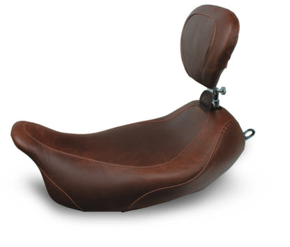 Mustang Motorcycle Mustang 08-21 Harley Electra Glide Std,Rd Glide,Rd King,Str Glide Wide Tripper Solo Seat - Brown
