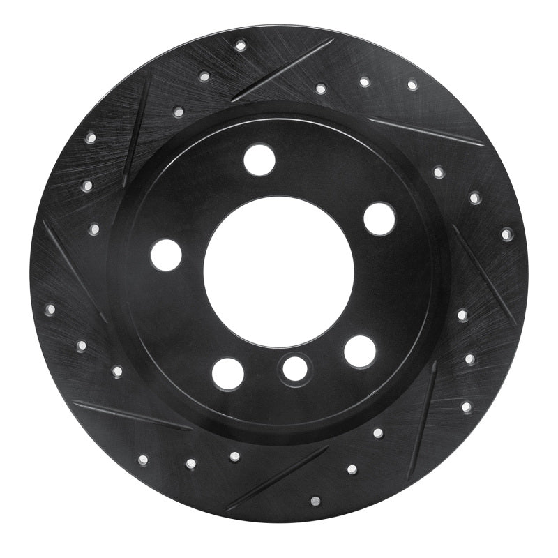 R1 Concepts R1 11-16 Mini Cooper Paceman Rear Left Drilled & Slotted Black Brake Rotor