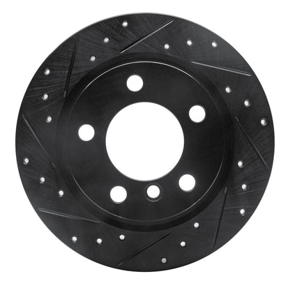 R1 Concepts R1 11-16 Mini Cooper Paceman Rear Left Drilled & Slotted Black Brake Rotor
