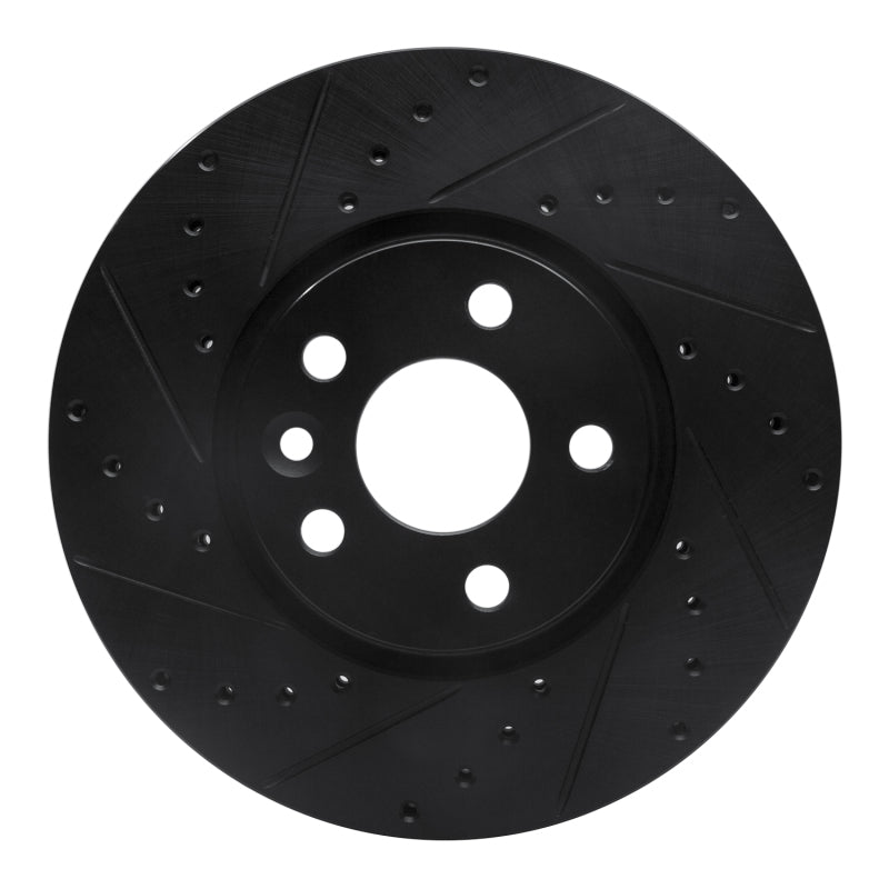 R1 Concepts R1 07-18 Land Rover Range Rover Evoque Front Left Drilled & Slotted Black Brake Rotor