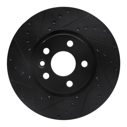 R1 Concepts R1 07-18 Land Rover Range Rover Evoque Front Left Drilled & Slotted Black Brake Rotor