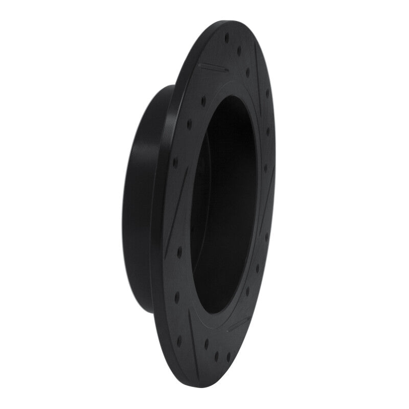 R1 Concepts R1 94-98 Nissan 240SX Rear Left Drilled & Slotted Black Brake Rotor