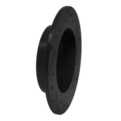 R1 Concepts R1 94-98 Nissan 240SX Rear Left Drilled & Slotted Black Brake Rotor