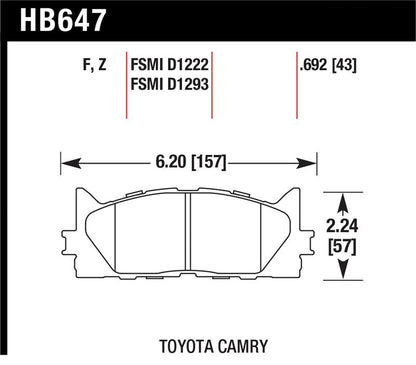 Hawk Performance Hawk 2013-2014 Lexus ES300h HPS 5.0 Front Brake Pads