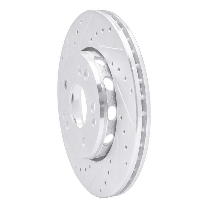 R1 Concepts R1 90-92 Mercedes-Benz 300E Front Left Drilled & Slotted Silver Brake Rotor