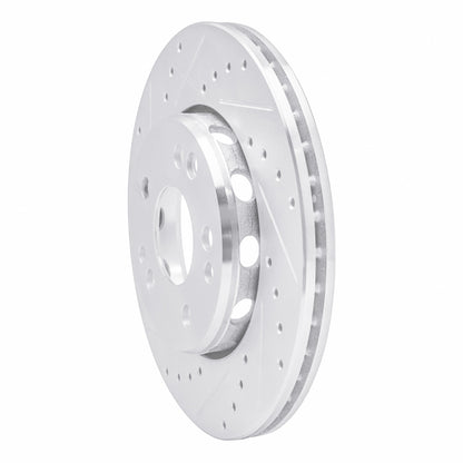 R1 Concepts R1 90-92 Mercedes-Benz 300E Front Left Drilled & Slotted Silver Brake Rotor