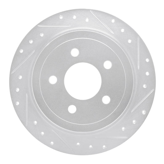 R1 Concepts R1 03-05 Ford Explorer Sport Rear Right Drilled & Slotted Silver Brake Rotor