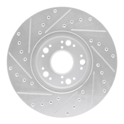 R1 Concepts R1 92-10 Lexus IS300 Front Right Drilled & Slotted Silver Brake Rotor