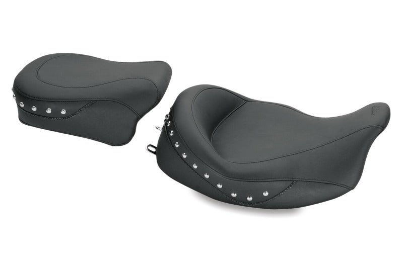 Mustang Motorcycle Mustang 08-21 Harley Electra Glide Std,Rd Glide,Rd King,Str Glide Touring Solo Seat w/Studs - Black