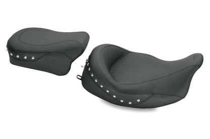 Mustang Motorcycle Mustang 08-21 Harley Electra Glide Std,Rd Glide,Rd King,Str Glide Touring Solo Seat w/Studs - Black