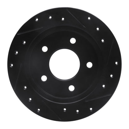 R1 Concepts R1 88-94 Buick Regal Rear Left Drilled & Slotted Black Brake Rotor