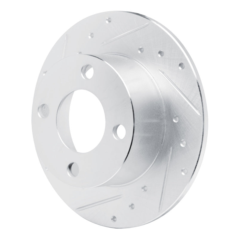 R1 Concepts R1 89-91 Audi 100 Rear Left Drilled & Slotted Silver Brake Rotor