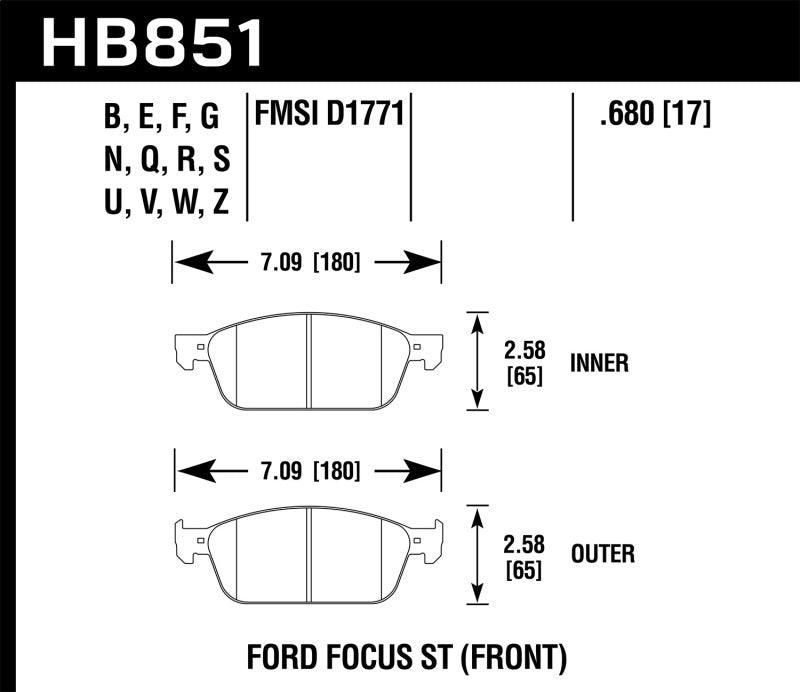 Hawk Performance Hawk 15-16 Ford Focus ST HPS Street Front Brake Pads