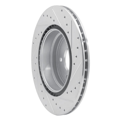 R1 Concepts R1 06-15 BMW 335I xDrive Rear Left Drilled & Slotted Silver Brake Rotor