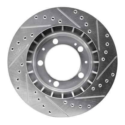 R1 Concepts R1 89-97 Porsche 911 Front Left Drilled & Slotted Silver Brake Rotor