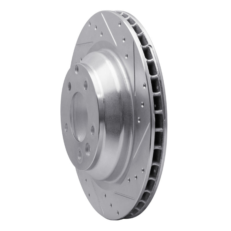 R1 Concepts R1 05-18 Porsche CAYENNE Rear Right Drilled & Slotted Silver Brake Rotor