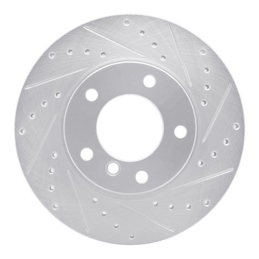 R1 Concepts R1 91-06 BMW 318TI Front Right Drilled & Slotted Silver Brake Rotor