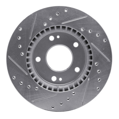 R1 Concepts R1 07-10 Hyundai Elantra Front Right Drilled & Slotted Silver Brake Rotor