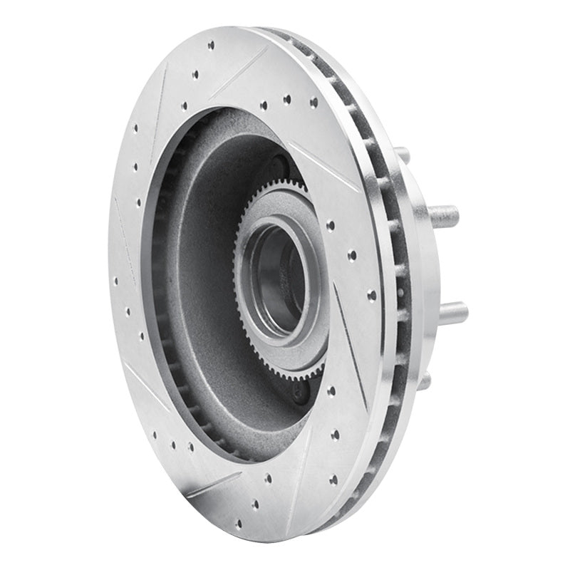R1 Concepts R1 95-07 Ford E-250 Econoline Front Right Drilled & Slotted Silver Brake Rotor