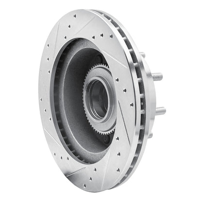 R1 Concepts R1 95-07 Ford E-250 Econoline Front Right Drilled & Slotted Silver Brake Rotor